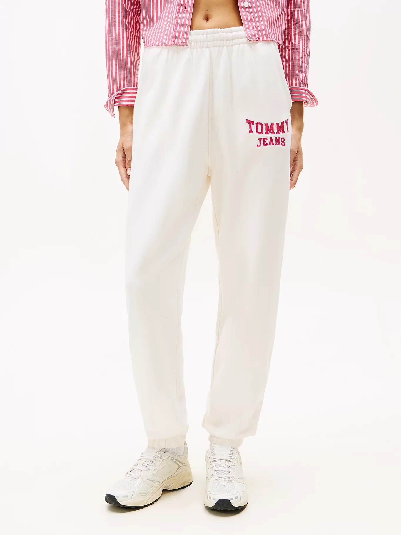 Tommy Jeans Kadın Kolej Tarzı Beyaz Eşofman Altı DW0DW22164YBH