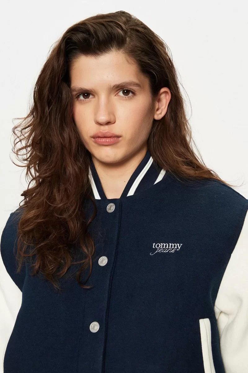 Tommy Jeans TJW WOOL VARSITY JACKET EXT Kadın lacivert Ceket DW0DW19320C1G