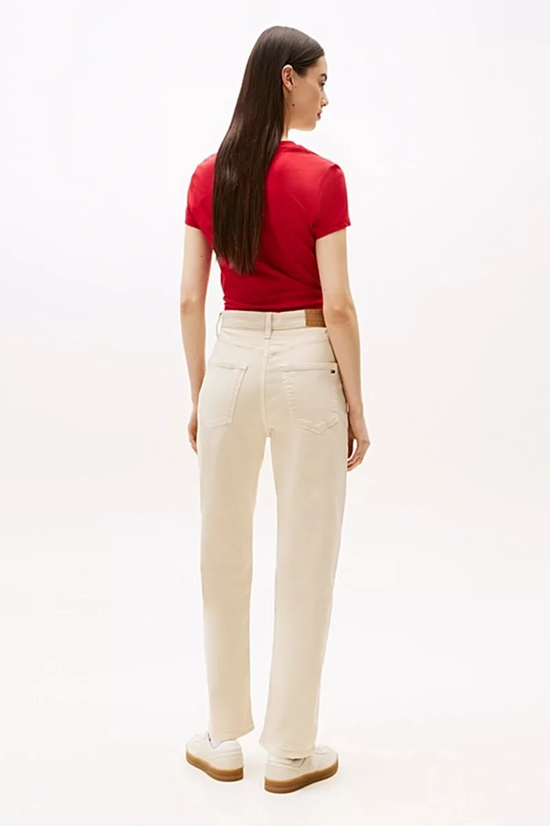 Tommy Jeans Kadın Layla Yüksek Bel Dar Paça Bej Pantolon DW0DW20997ACH