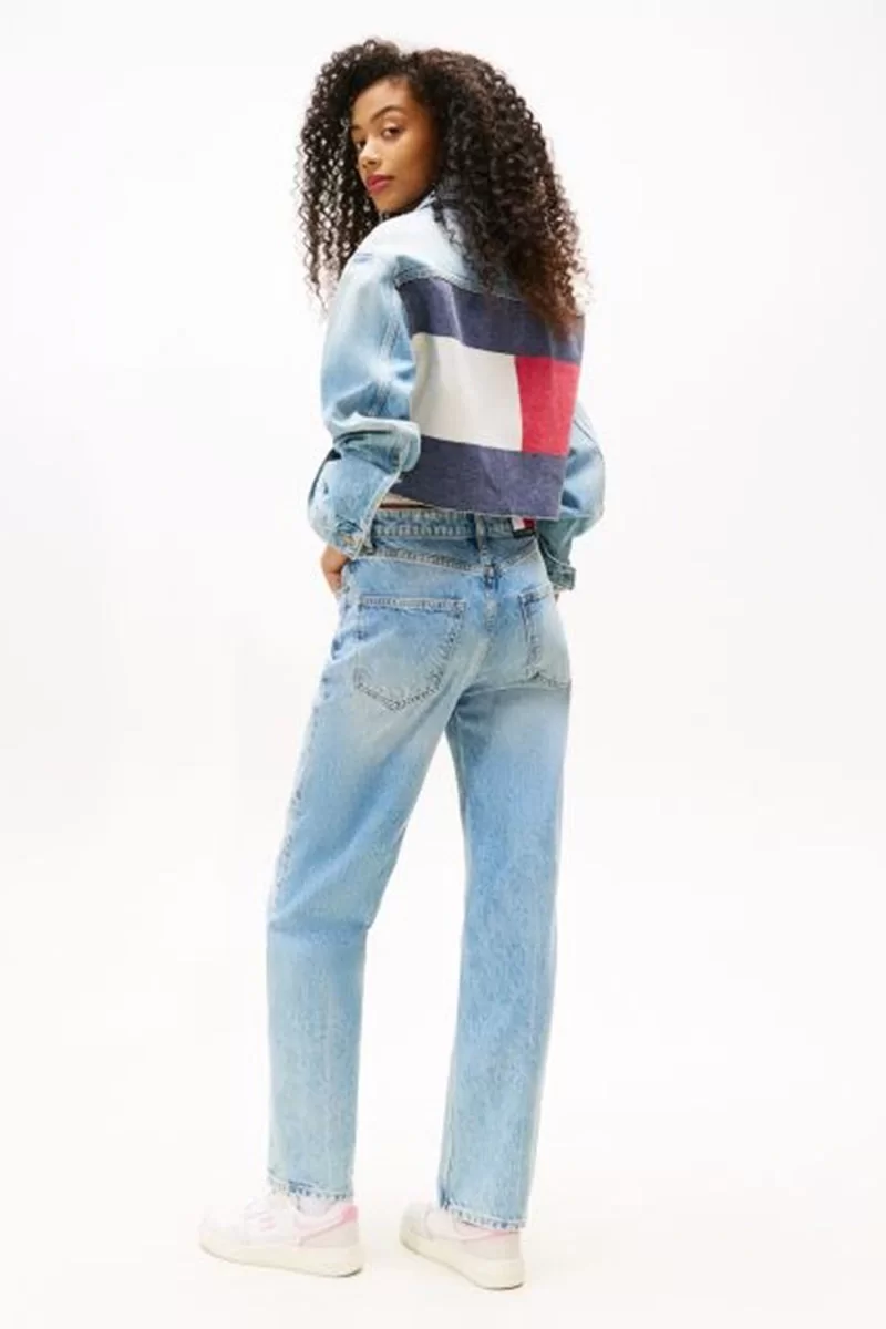 Tommy Jeans Kadın Layla Yüksek Bel Dar Paça İkonik Şeritli Mavi Jeans DW0DW204981A5