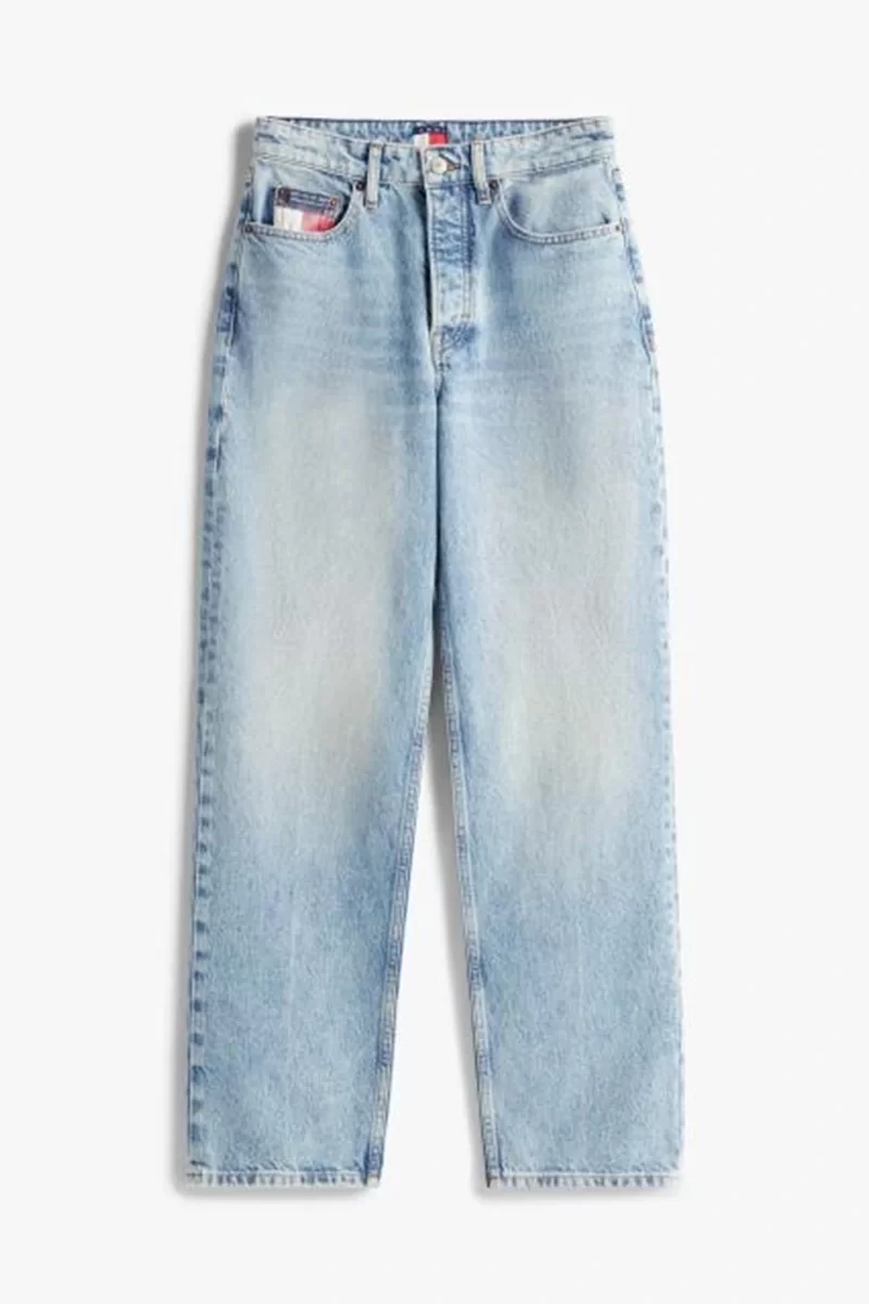 Tommy Jeans Kadın Layla Yüksek Bel Dar Paça İkonik Şeritli Mavi Jeans DW0DW204981A5