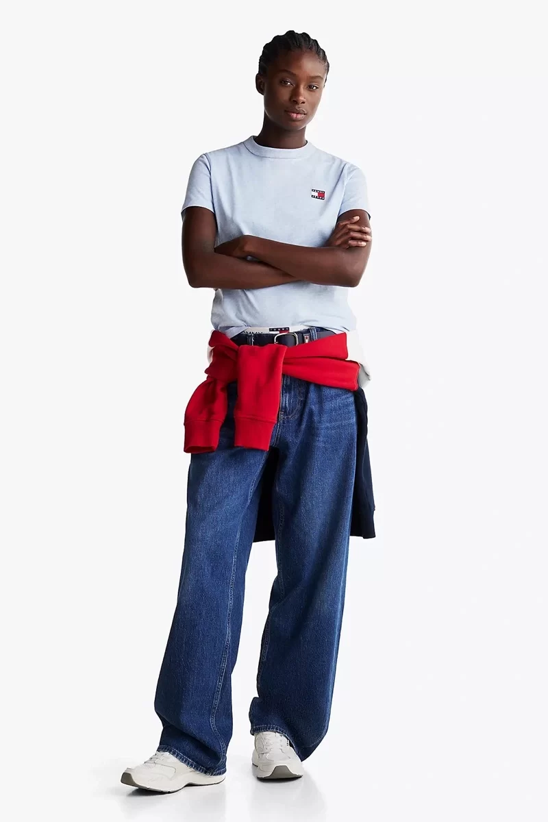 Tommy Hilfiger Kadın Mavi Badge Crew T-Shirt