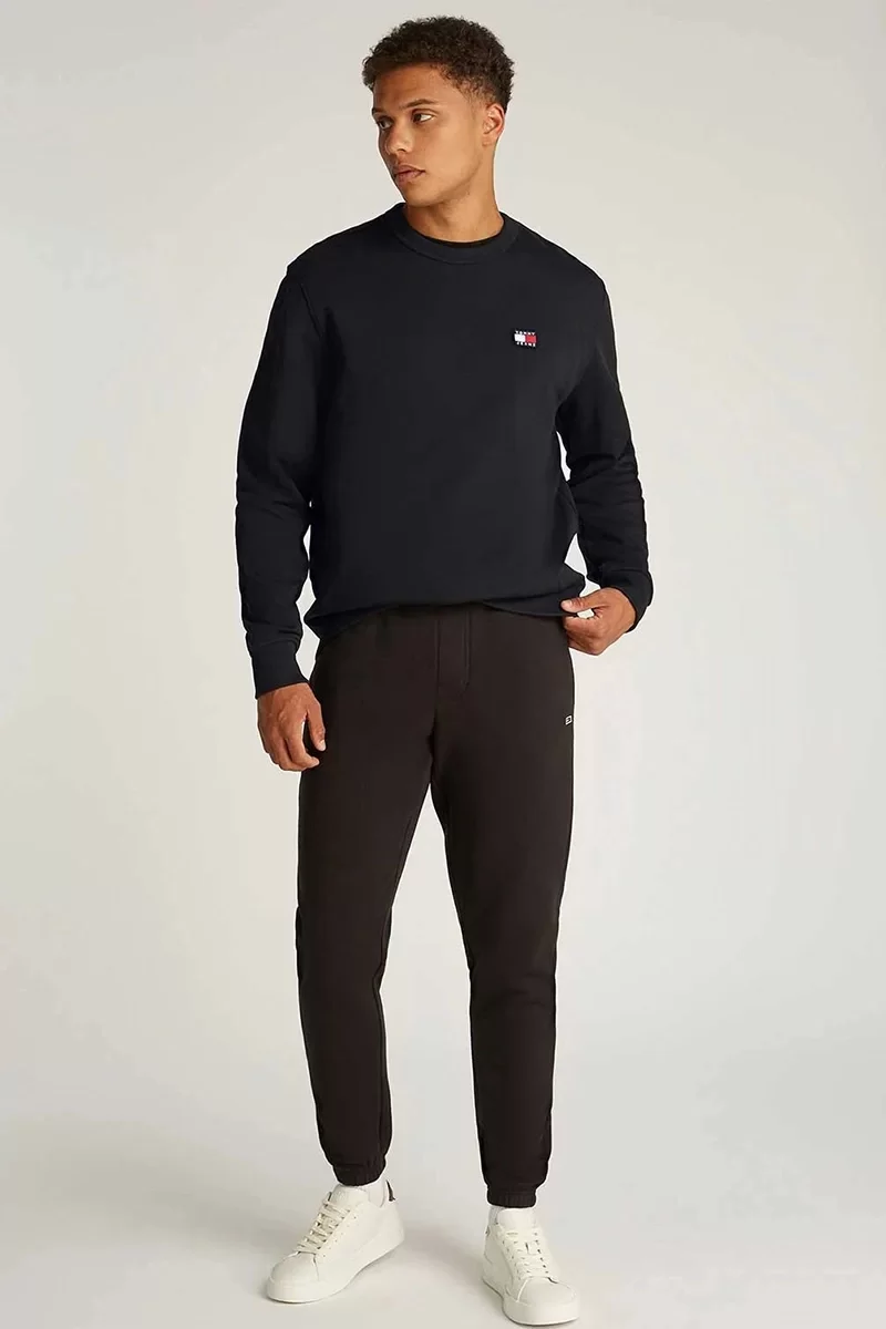 Tommy Hilfiger  Erkek  Siyah Logolu  Kazak