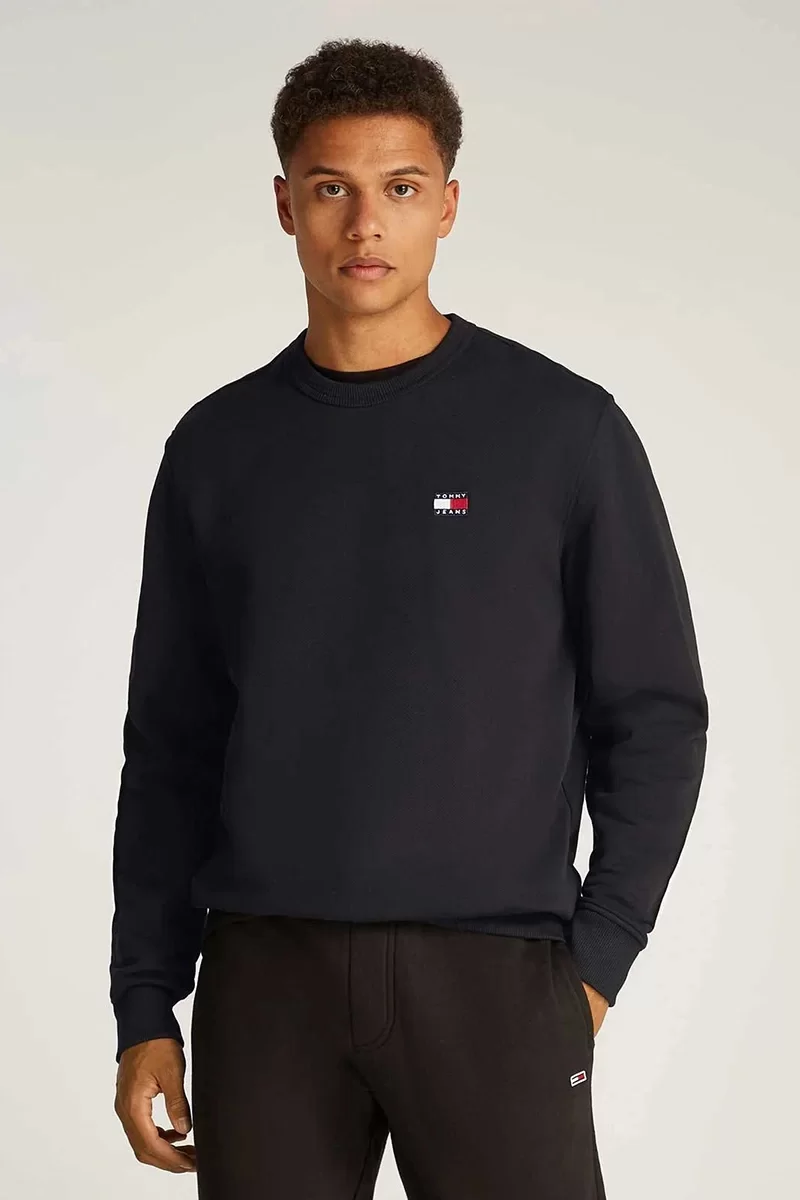 Tommy Hilfiger  Erkek  Siyah Logolu  Kazak