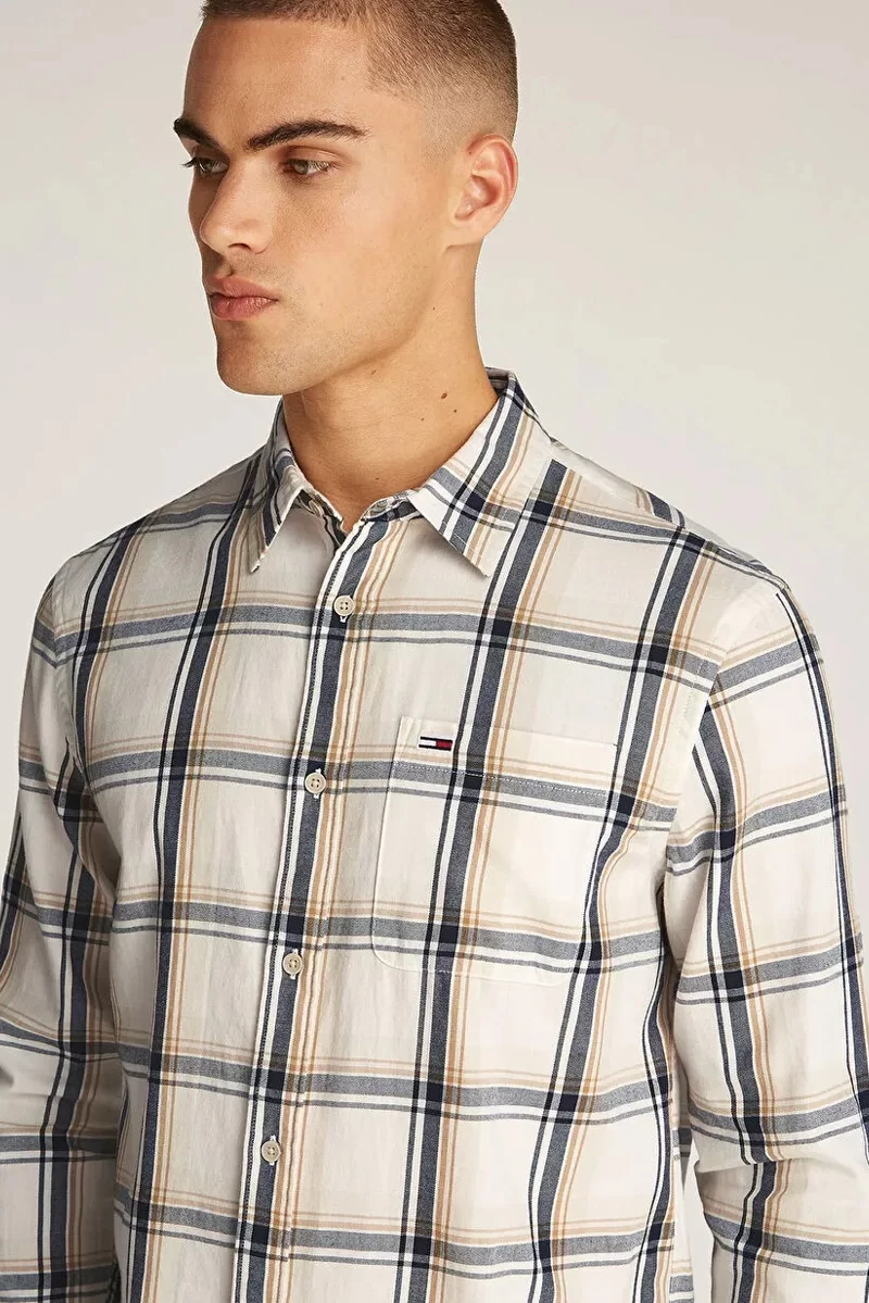Tommy Jeans TJM REG CHECK FLANNEL SHIRT EXT Erkek Kareli Gömlek DM0DM20670ACG