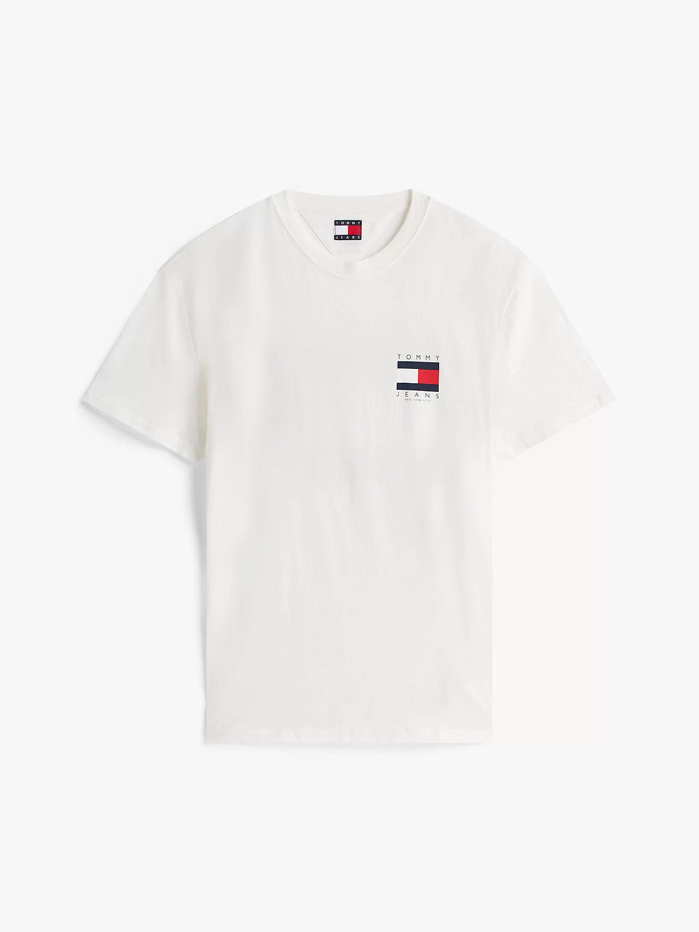 Tommy Jeans TJM REG FLAG GRAPH BCKPRNT T EXT Erkek Beyaz T-shirt DM0DM21910YBL