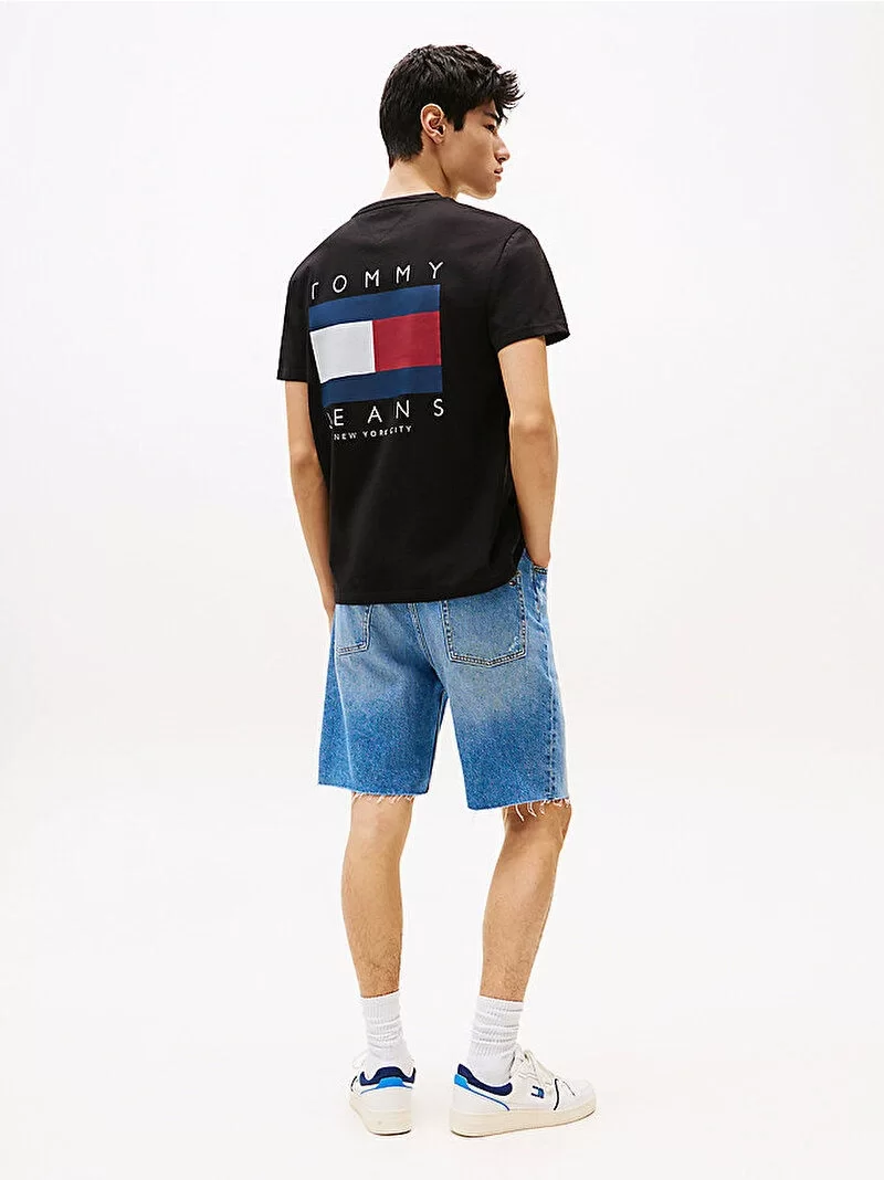 Tommy Jeans TJM REG FLAG GRAPH BCKPRNT T EXT Erkek Siyah T-shirt DM0DM21910BDS