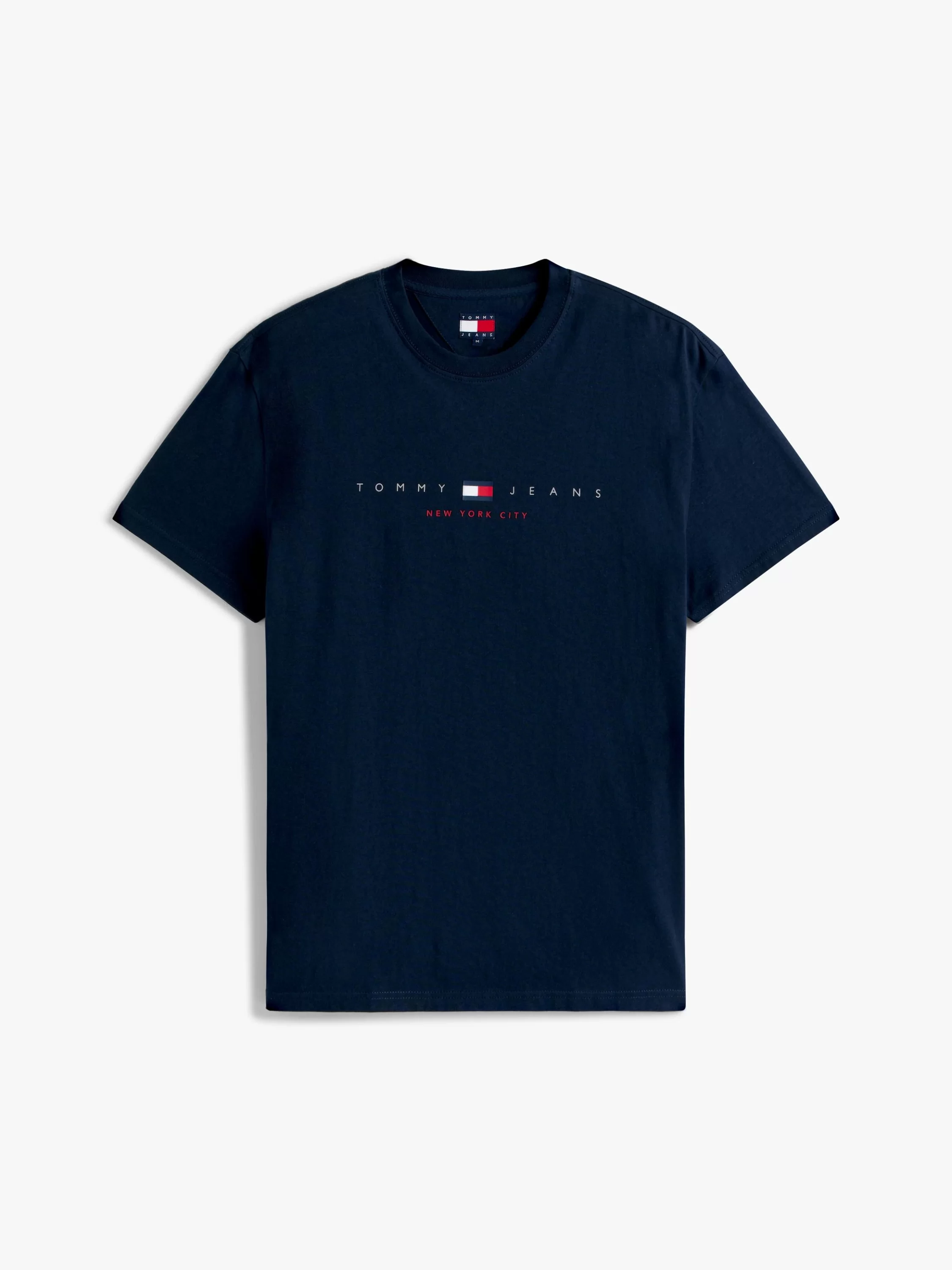 Tommy Jeans TJM REG FLAG LINEAR SS TEE EXT Erkek Mavi T-shirt DM0DM21911C1G