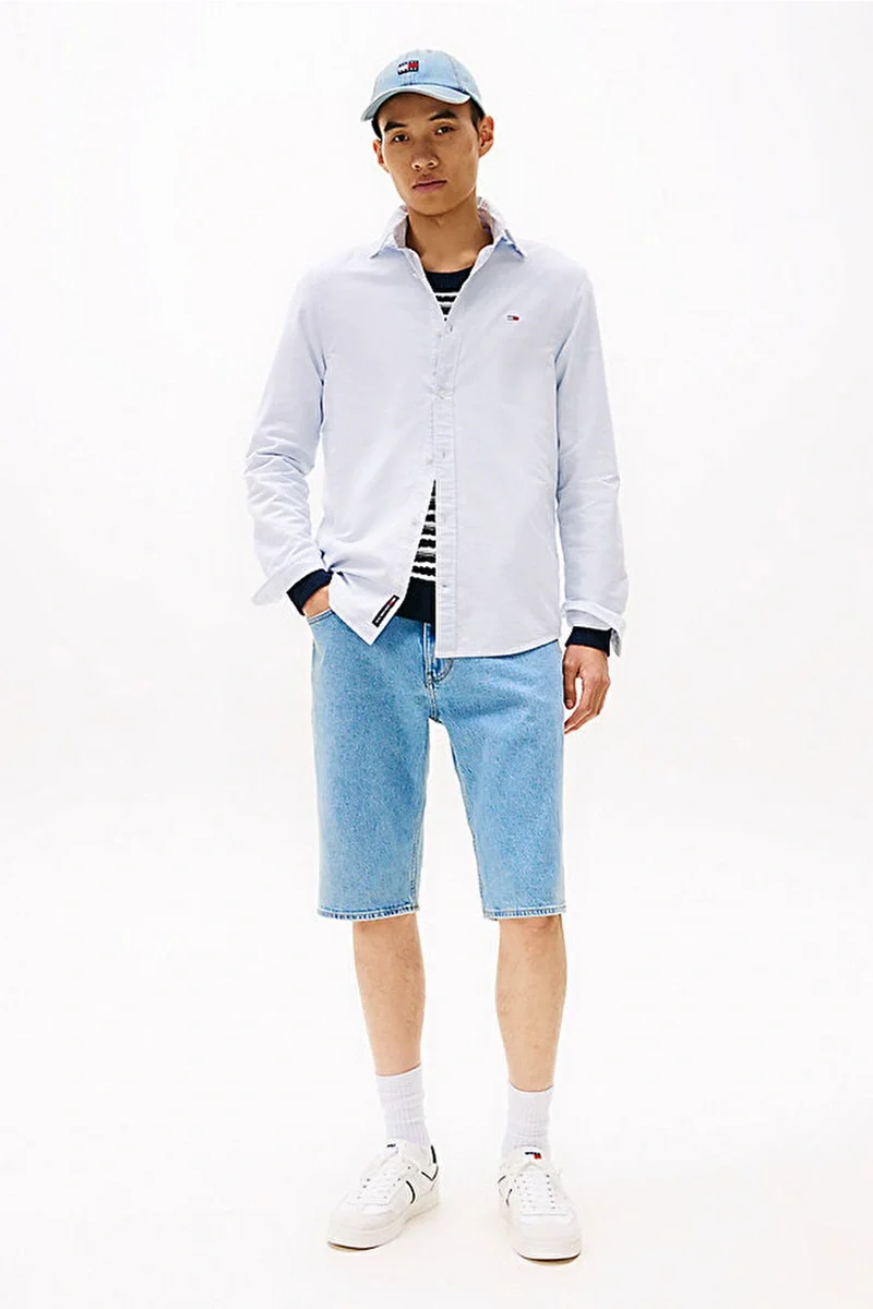 Tommy Jeans TJM REG OXFORD SHIRT EXT Erkek beyaz Gömlek DM0DM21298C3Q