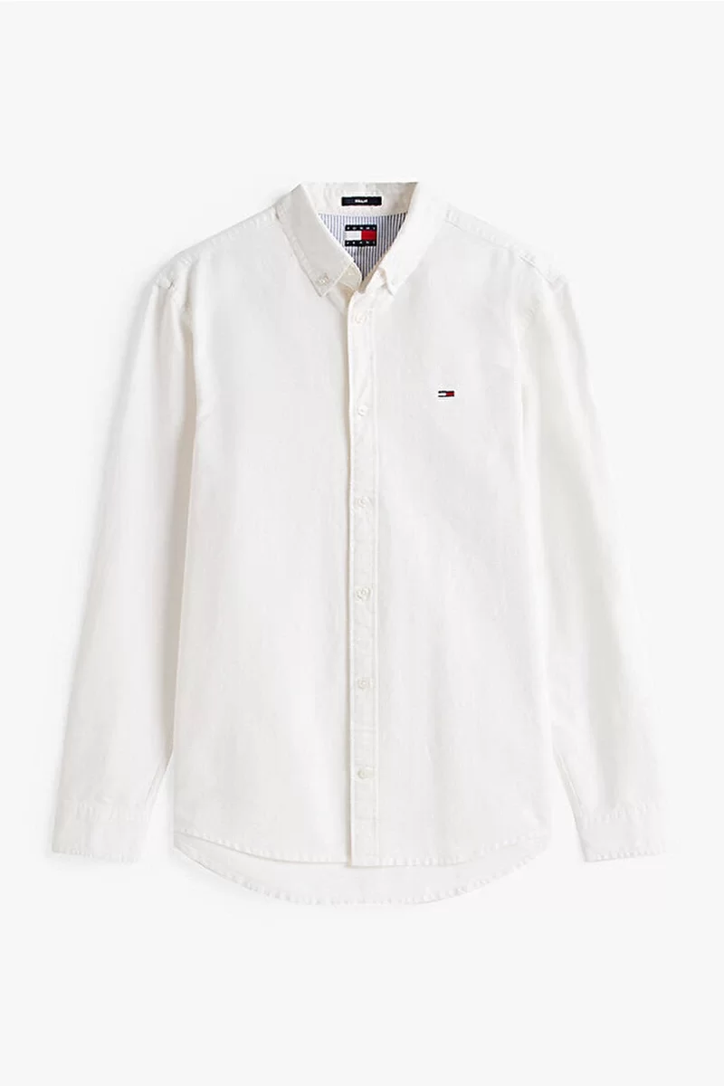 Tommy Jeans TJM REG OXFORD SHIRT EXT Erkek beyaz Gömlek DM0DM21298YBL
