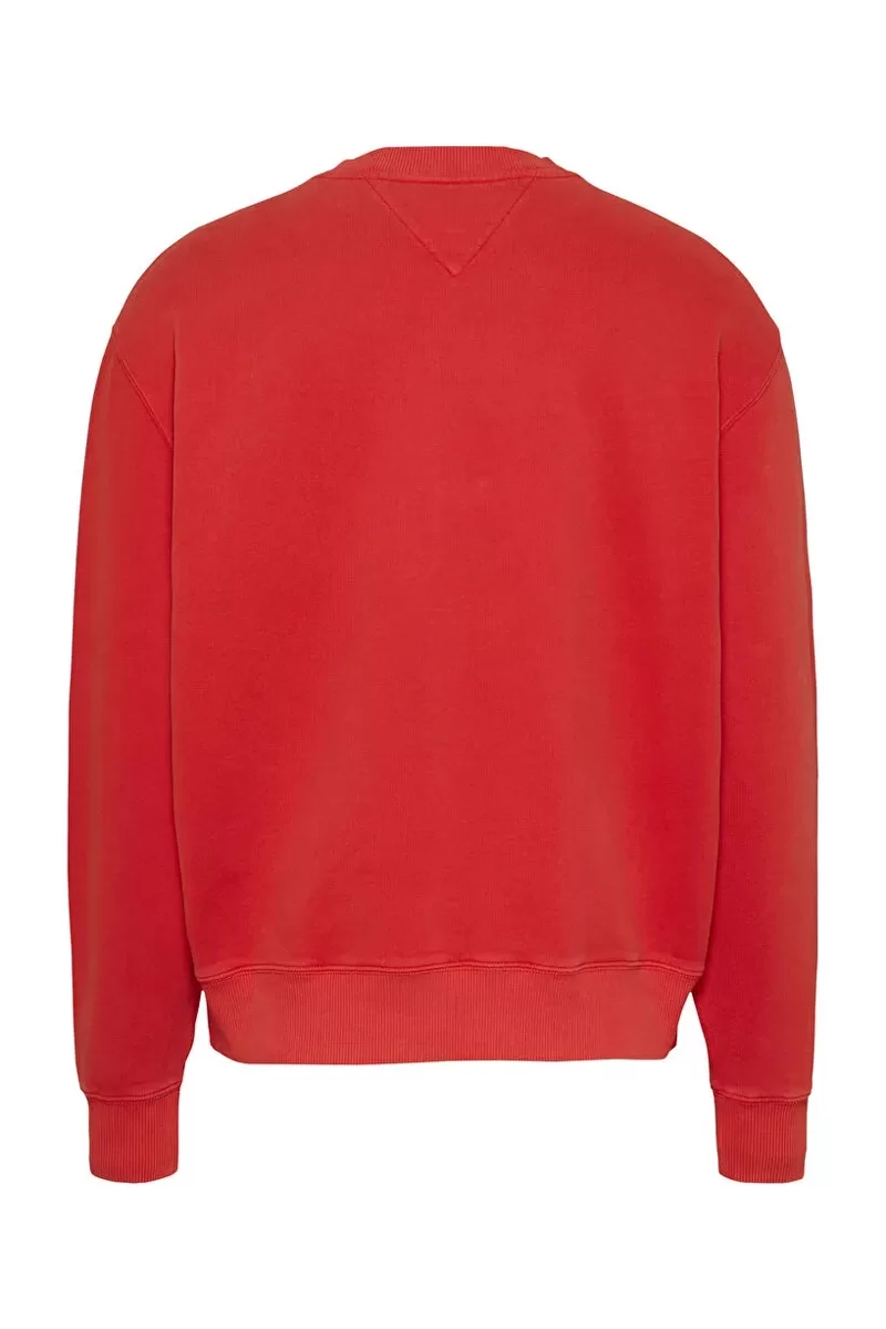 Tommy Jeans TJM RLX VINTAGE VARSITY CREW Erkek KIRMIZI Sweatshirt DM0DM20262XME