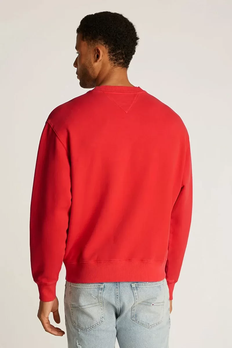Tommy Jeans TJM RLX VINTAGE VARSITY CREW Erkek KIRMIZI Sweatshirt DM0DM20262XME