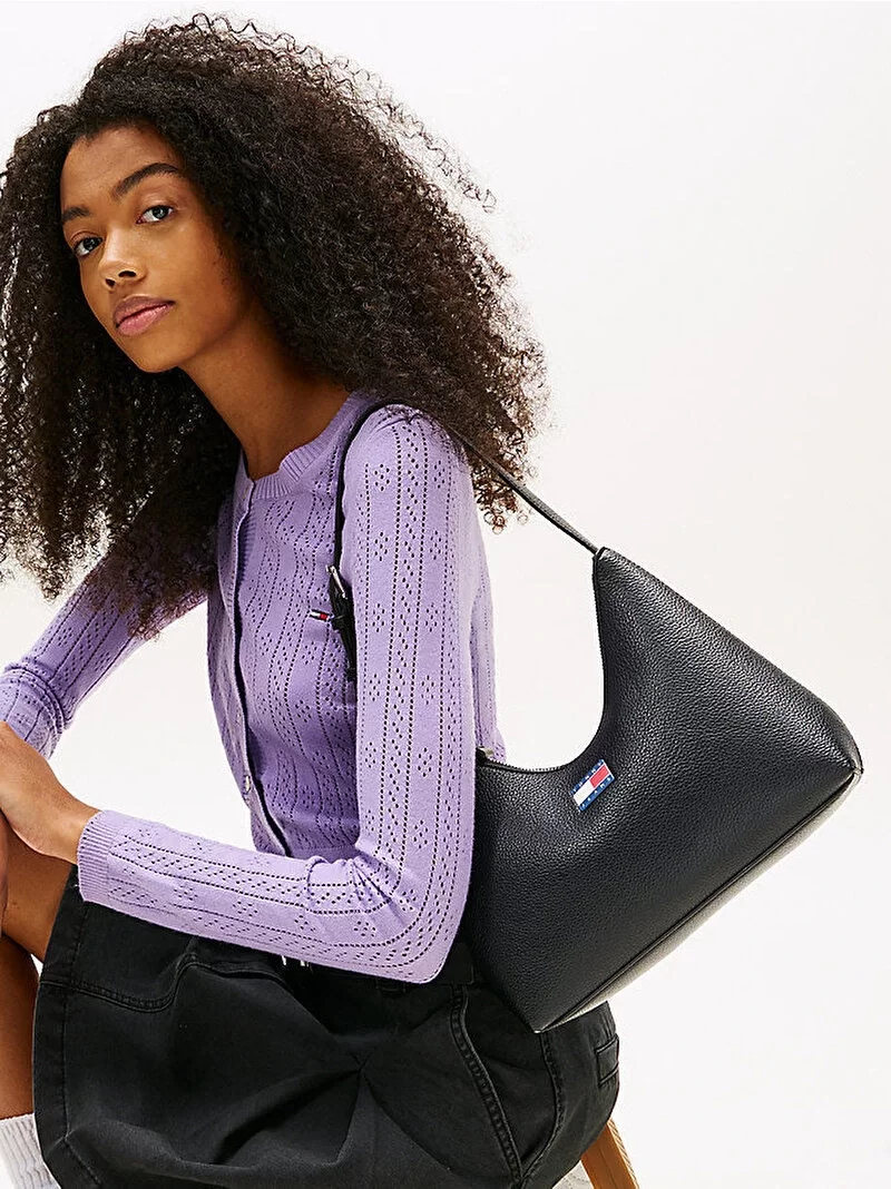 Tommy Jeans TJW MUST SHOULDER BAG Kadın Siyah Omuz Çantası AW0AW17548BDS
