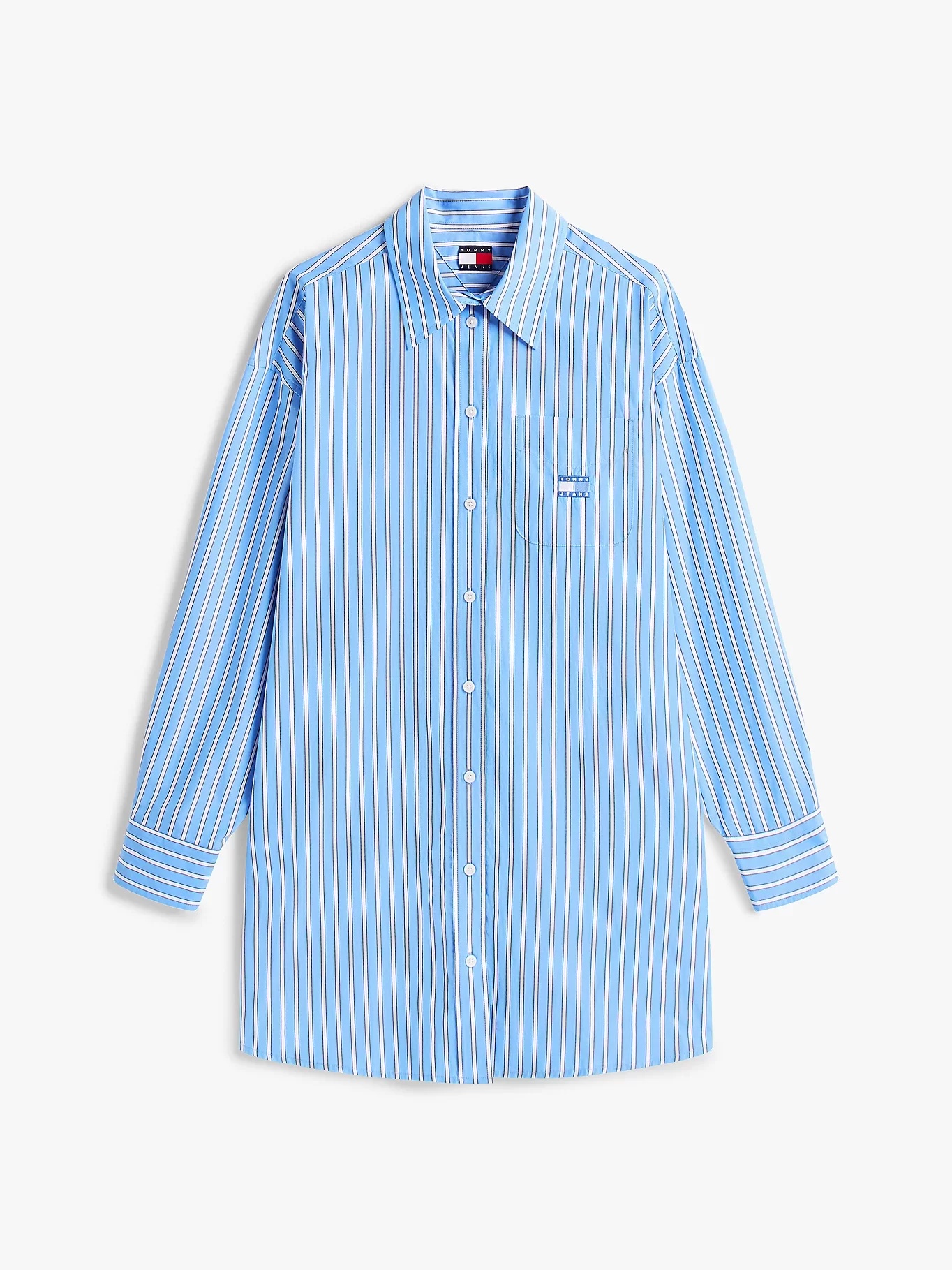 Tommy Jeans TJW OVS MINI SHIRT DRESS EXT Kadın Mavi Elbise DW0DW211220BB