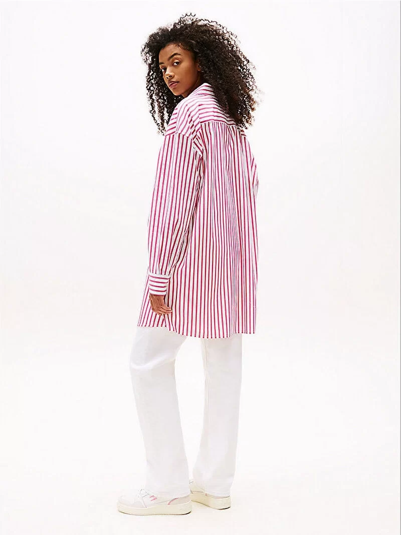 Tommy Jeans TJW OVS MINI SHIRT DRESS EXT Kadın Pembe Elbise DW0DW211220D5