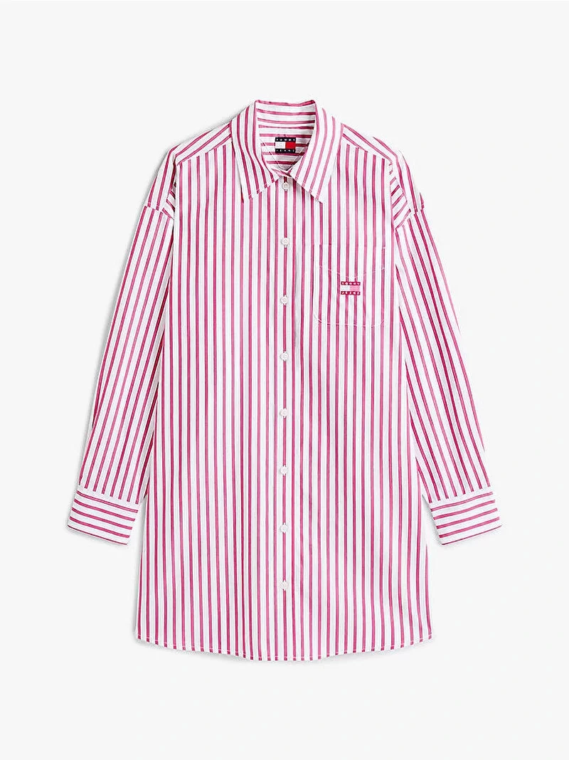 Tommy Jeans TJW OVS MINI SHIRT DRESS EXT Kadın Pembe Elbise DW0DW211220D5