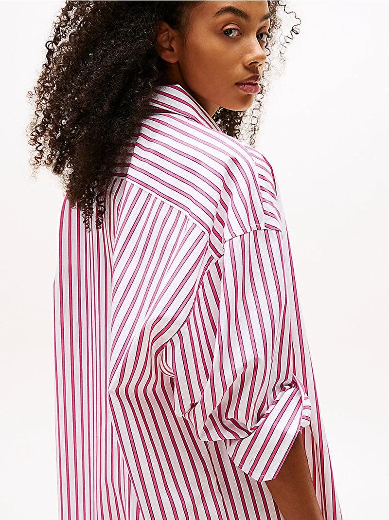 Tommy Jeans TJW OVS MINI SHIRT DRESS EXT Kadın Pembe Elbise DW0DW211220D5