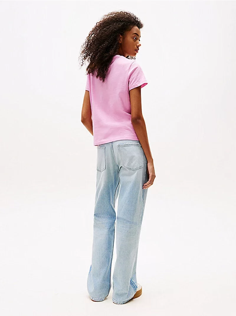 Tommy Jeans TJW REG GRADIENT FLAG SS Kadın Pembe T-shirt DW0DW20905U06