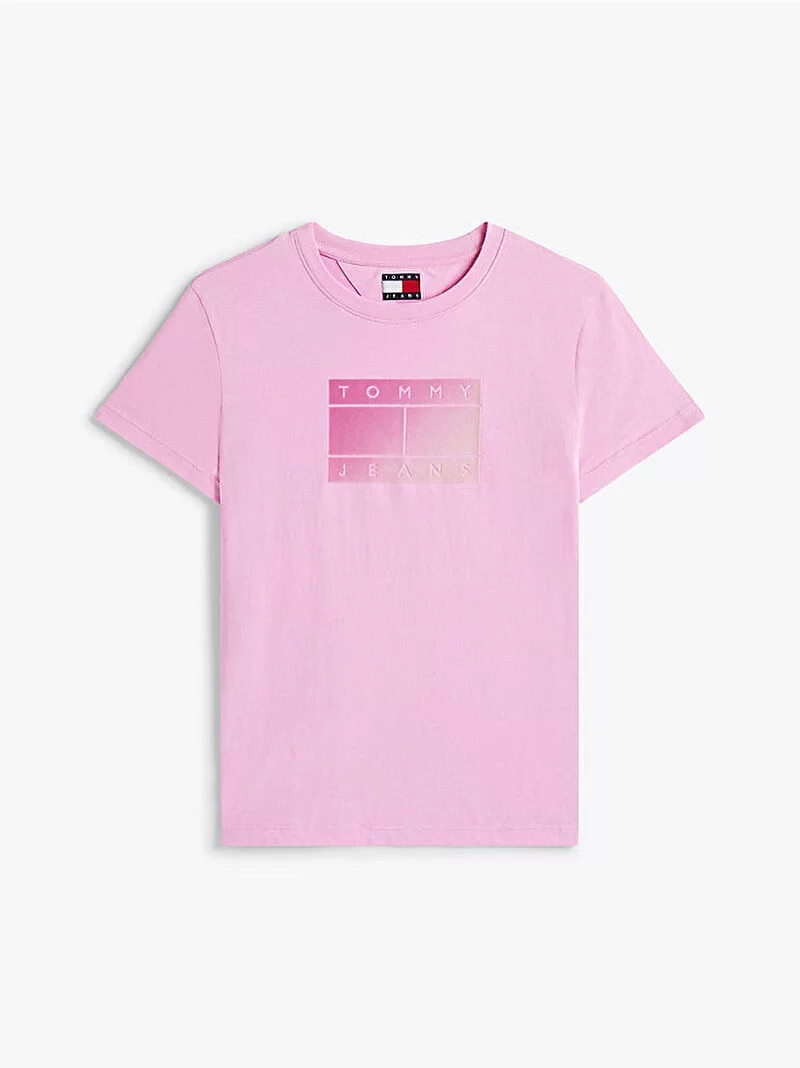 Tommy Jeans TJW REG GRADIENT FLAG SS Kadın Pembe T-shirt DW0DW20905U06