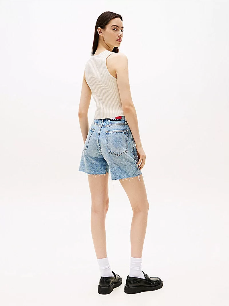 Tommy Jeans TJW RIB RACER TANK Kadın Beyaz Kazak DW0DW20975YBL