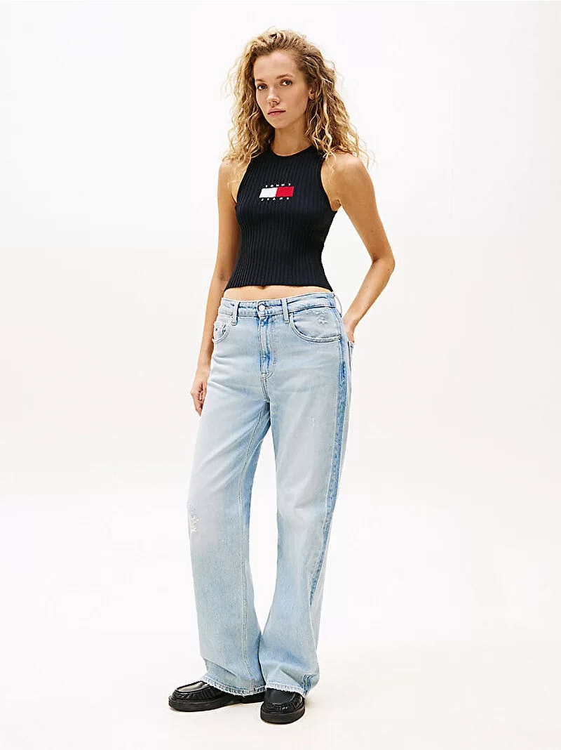 Tommy Jeans TJW RIB RACER TANK Kadın Siyah Kazak DW0DW20975BDS