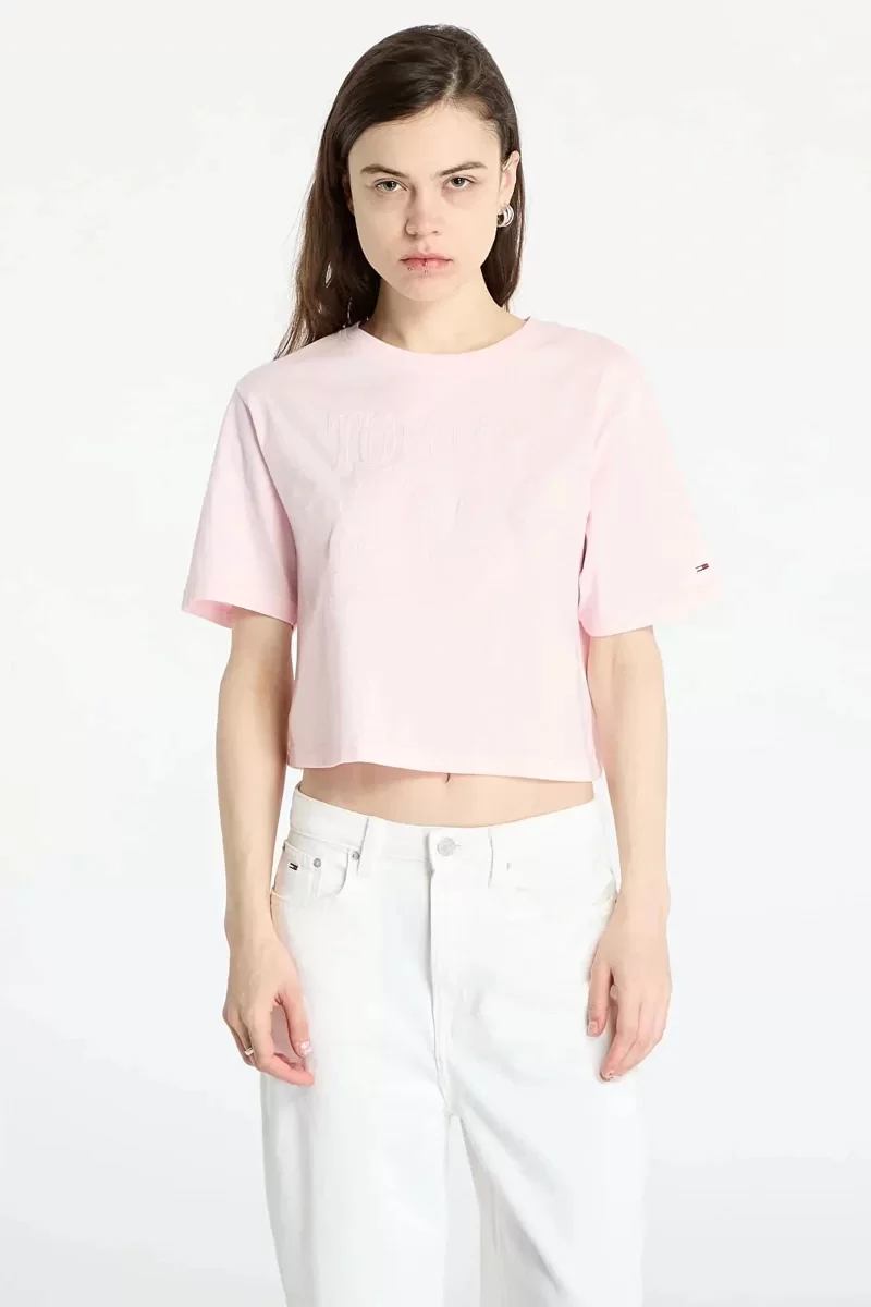 Tommy Jeans TJW RLX SH TONAL CREST TEE Kadın  T-shirt DW0DW20326TH3