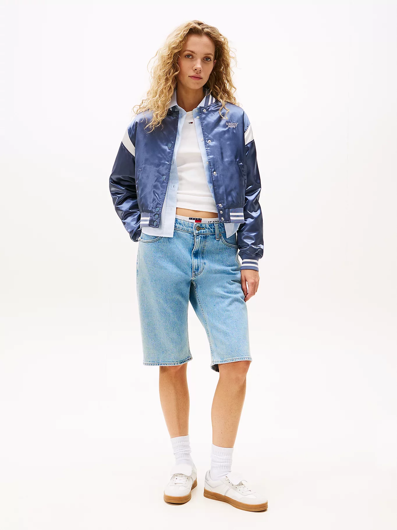 Tommy Jeans TJW SCRIPT VARSITY JACKET Kadın Gri Ceket DW0DW20960PO6