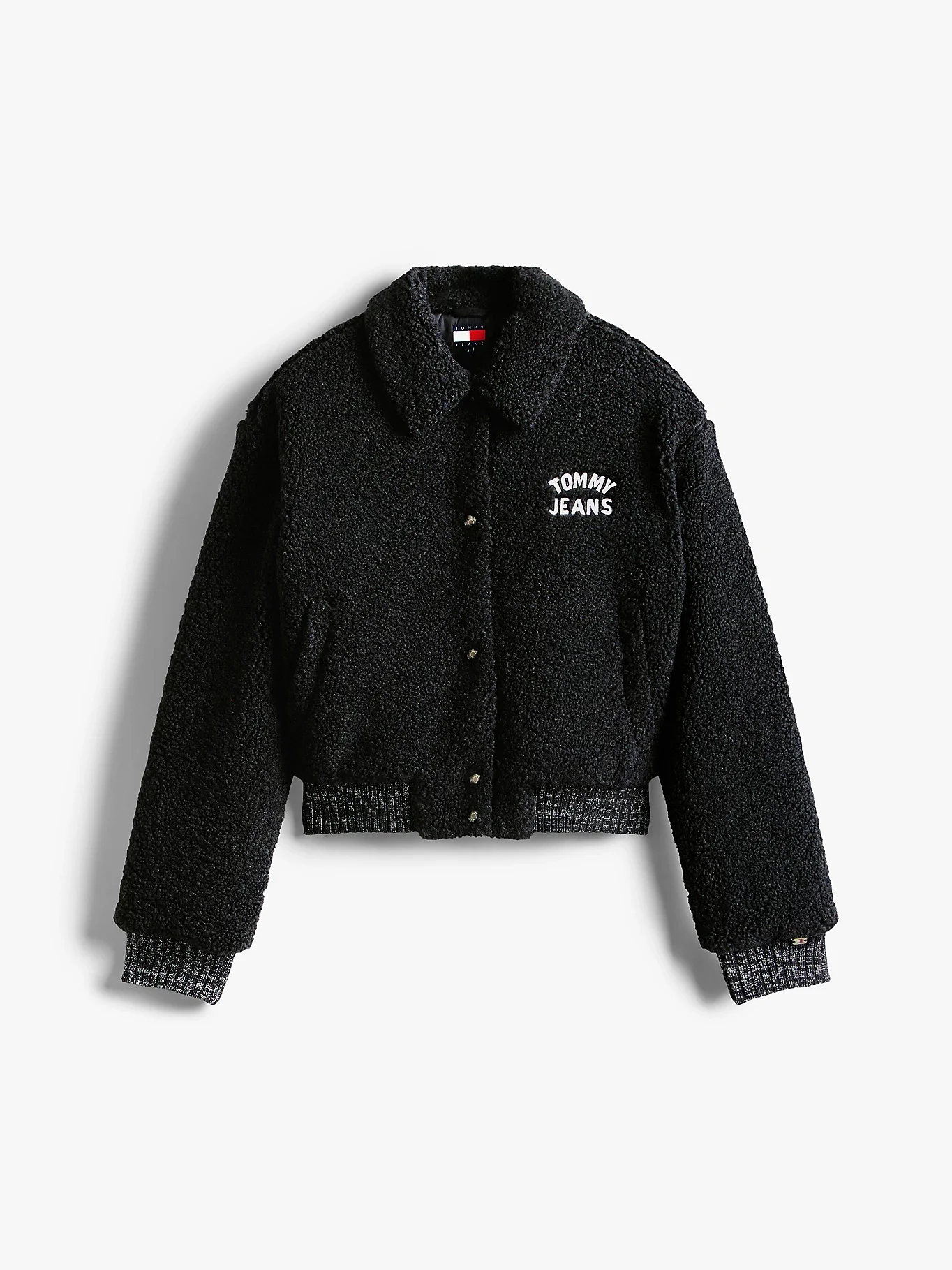 Tommy Hilfiger TJW Teddy Kolej Stili Bomber Kadın Siyah Ceket DW0DW21666BDS