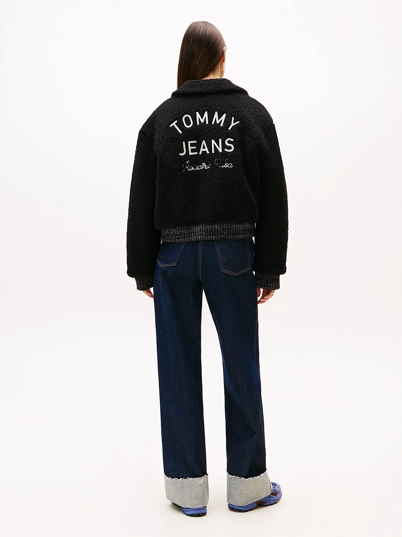 Tommy Hilfiger TJW Teddy Kolej Stili Bomber Kadın Siyah Ceket DW0DW21666BDS
