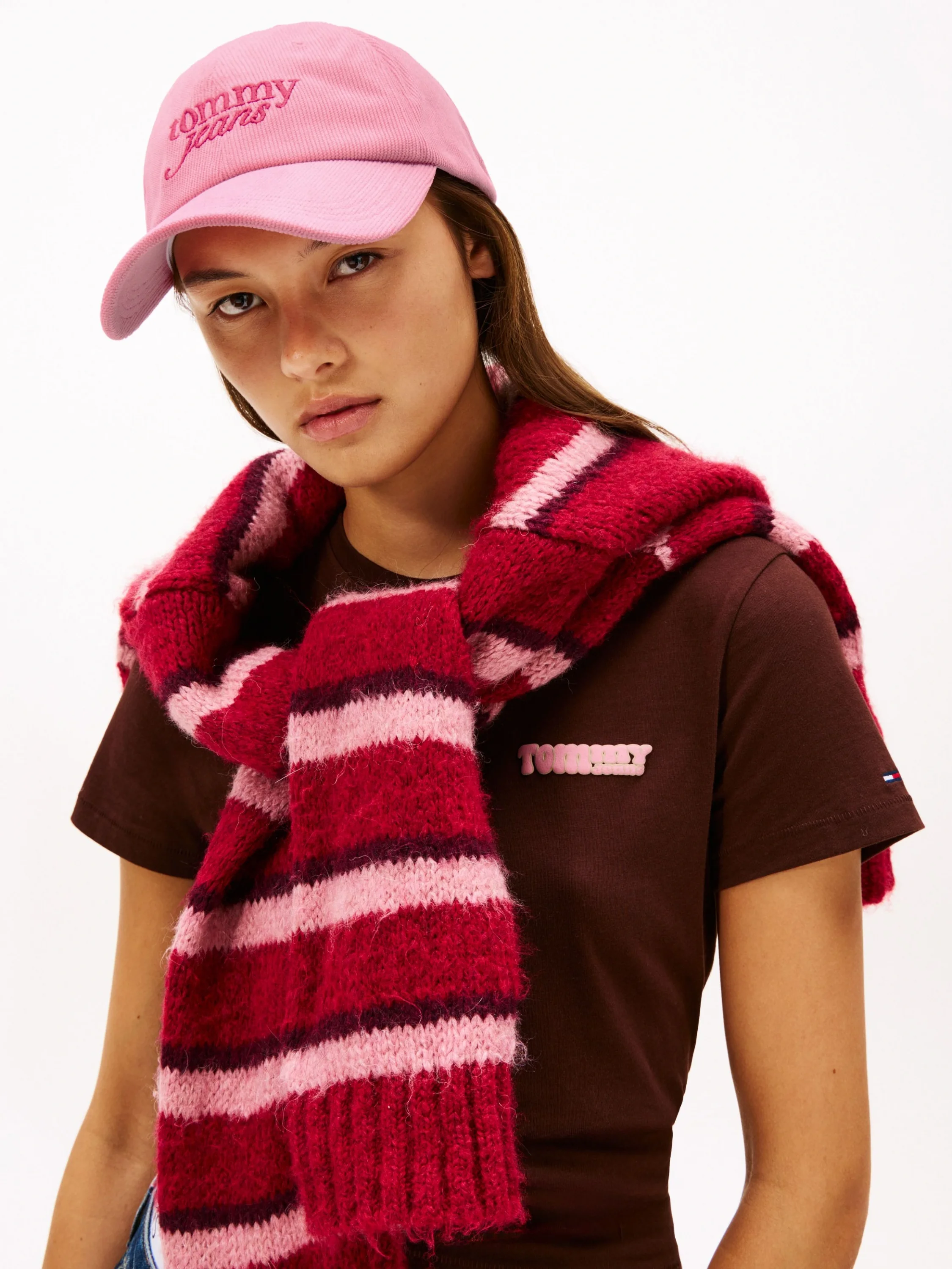 Tommy Hilfiger TJW Yazı Baskılı Kadın Pembe Şapka AW0AW17908THC