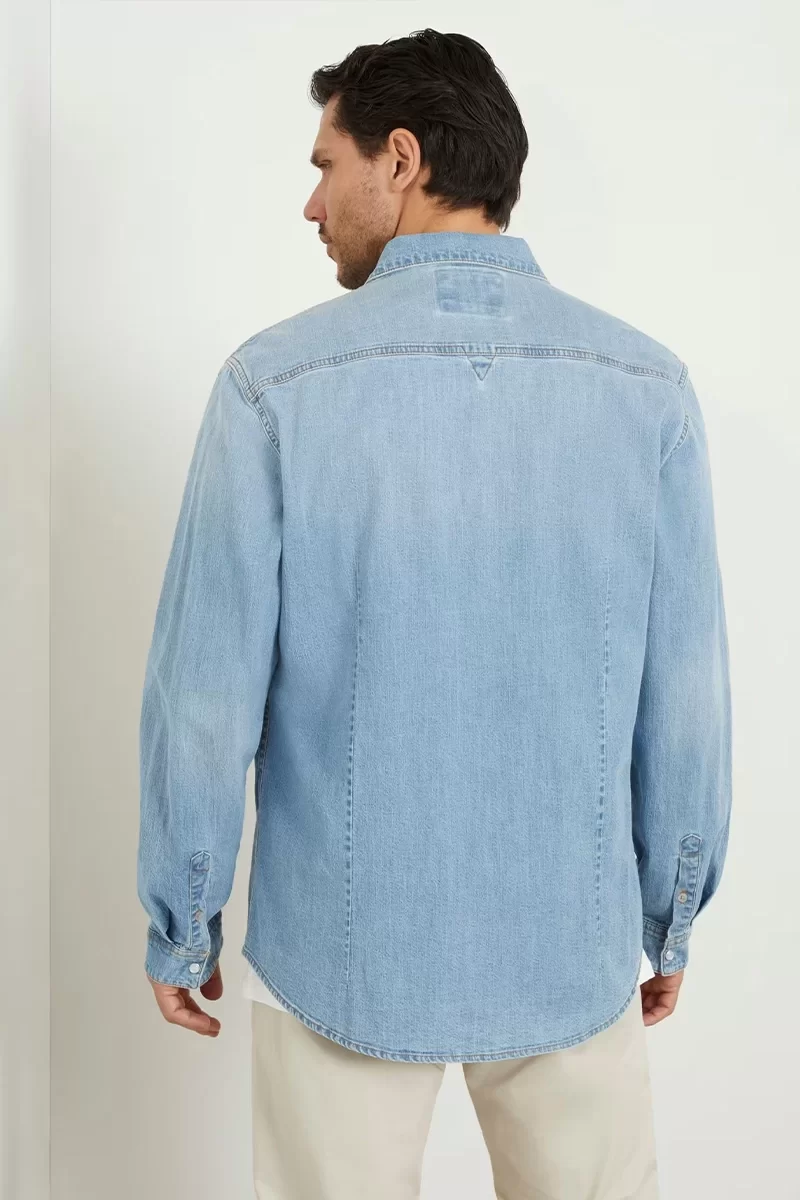 Guess Truckee L/S Shırt Erkek Mavi Gömlek M4GH02D3PF5-M3D1