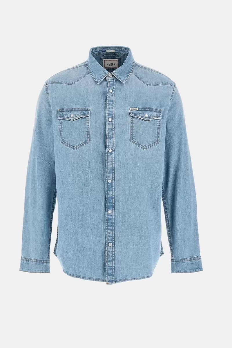 Guess Truckee L/S Shırt Erkek Mavi Gömlek M4GH02D3PF5-M3D1