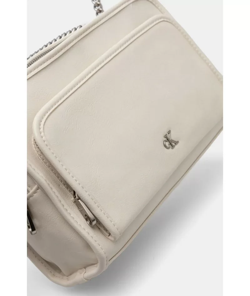Calvin Klein UTILITY DBL ZIP CAMERA BAG25 Kadın bej Çapraz Çanta K60K613046-YAS