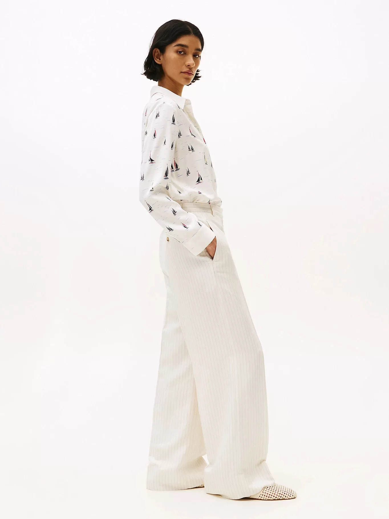 Tommy Hilfiger VISCOSE LINEN WIDE LEG PANTS Kadın  Pantolon WW0WW4546403N