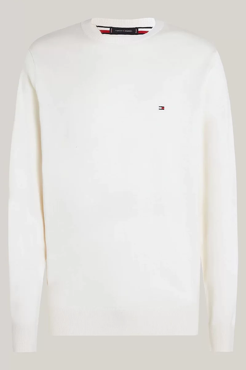 Tommy Hilfiger WCC ESSENTIAL CREW NECK Erkek BEYAZ Kazak MW0MW14748YBI
