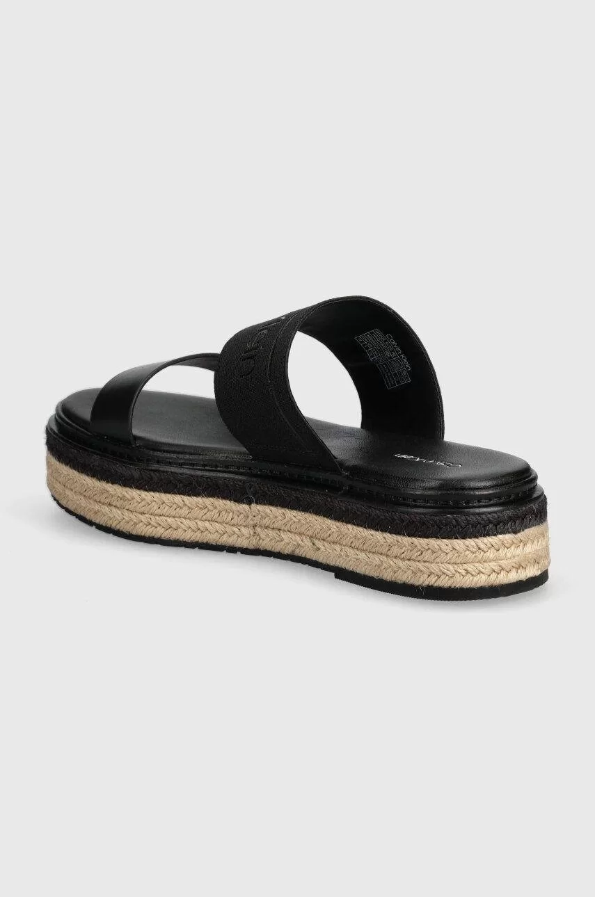 Calvin Klein WEDGE SLIDE HE Kadın Siyah Terlik HW0HW01966-BEH