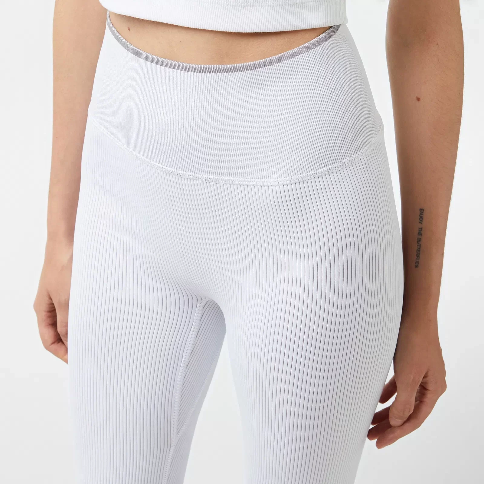 Calvin Klein Kadın Beyaz Yüksek Bel Slim Fit Tayt