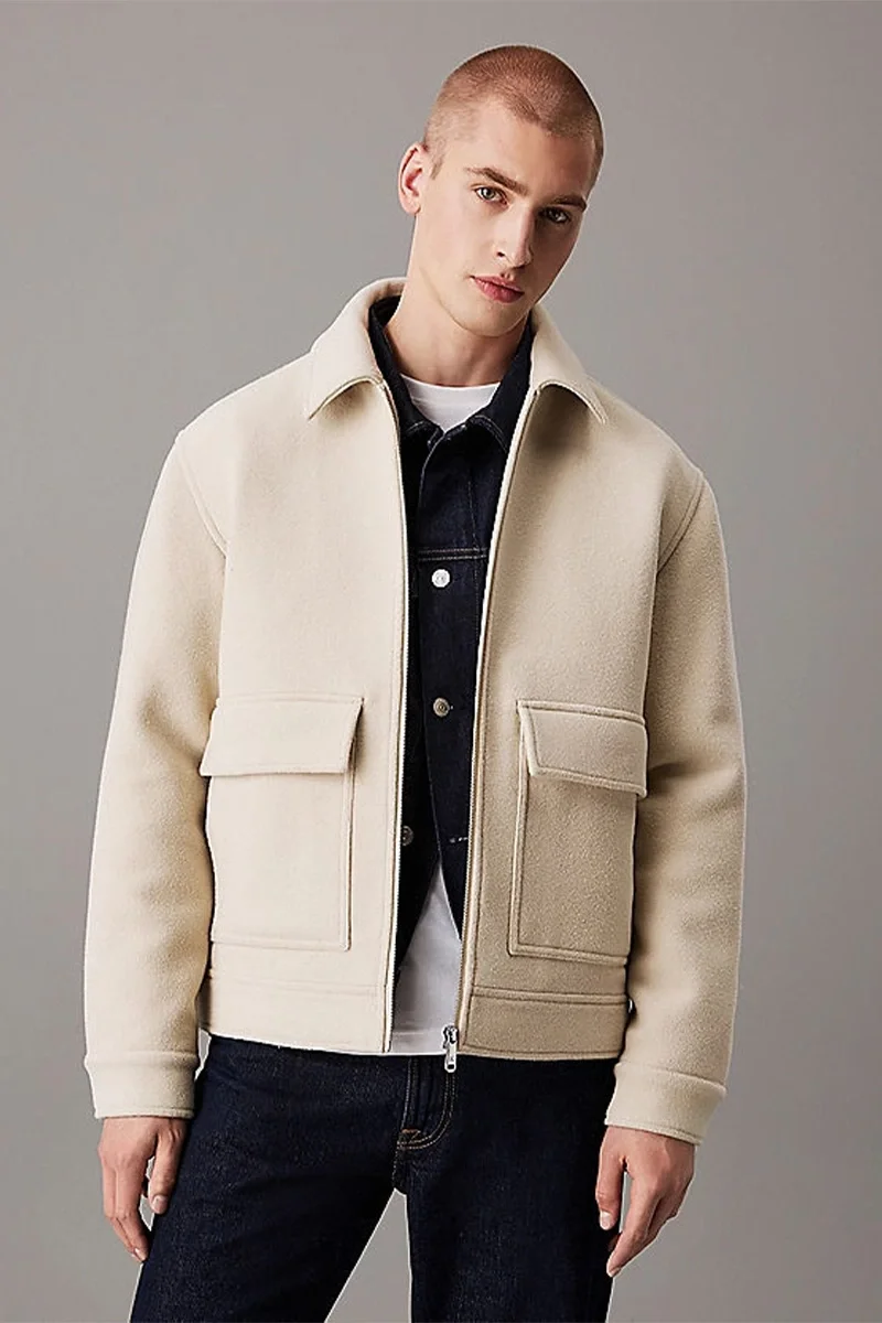CK Jeans WOOL BLEND JACKET Erkek GRİ Ceket J30J326098-PD7