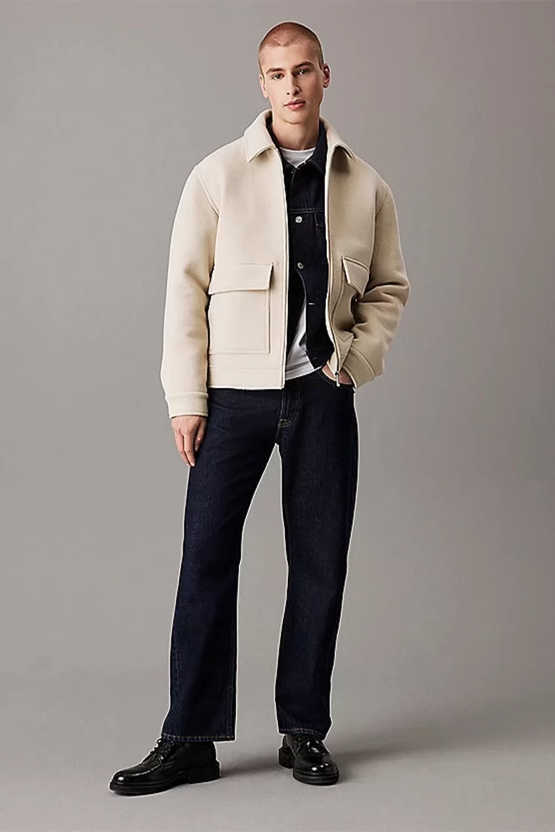 CK Jeans WOOL BLEND JACKET Erkek GRİ Ceket J30J326098-PD7