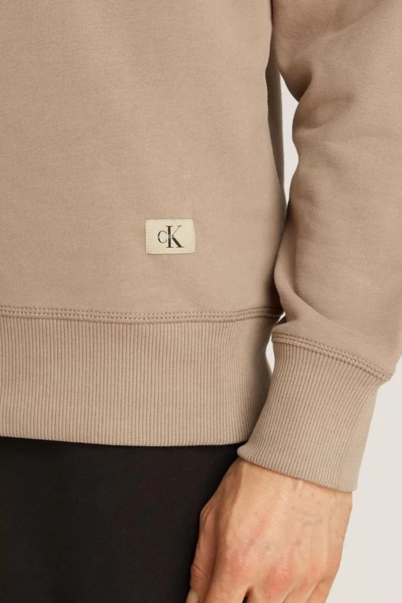 CK Jeans WOVEN LABEL CREW NECK Erkek  Sweatshirt J30J327115-PFW