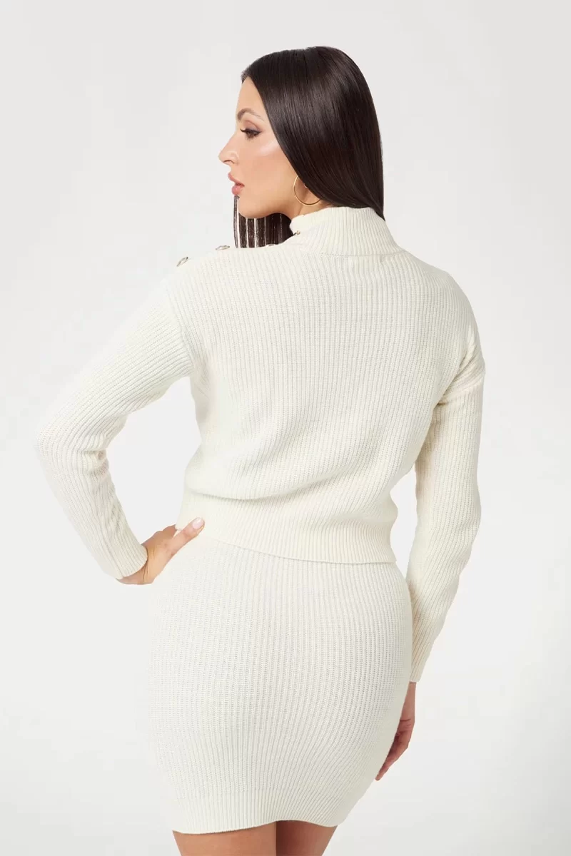 Guess ZYLEE LS MOCK NECK S Kadın Beyaz Kazak W4BR39Z2WX0-G012