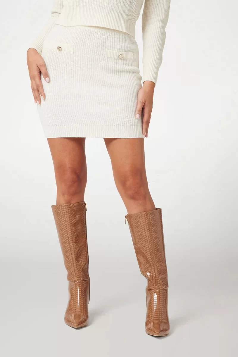 Guess ZYLEE SKIRT SWTR Kadın Beyaz Etek W4BD64Z2WX0-G012
