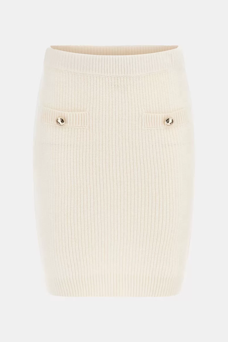 Guess ZYLEE SKIRT SWTR Kadın Beyaz Etek W4BD64Z2WX0-G012