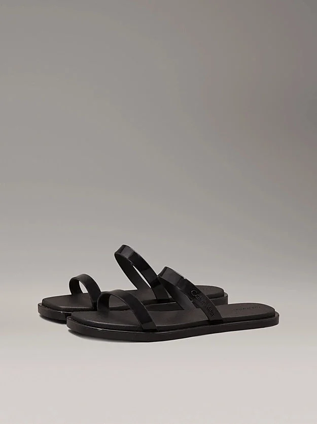 Calvin Klein DOUBLE BAR SLIDE - JELLY Kadın  Terlik HW0HW02417-BEH