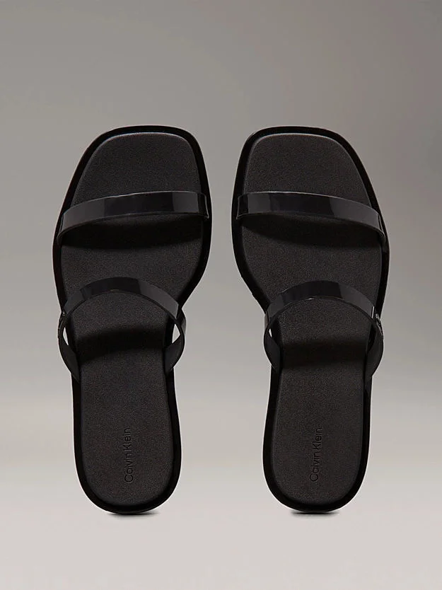 Calvin Klein DOUBLE BAR SLIDE - JELLY Kadın  Terlik HW0HW02417-BEH