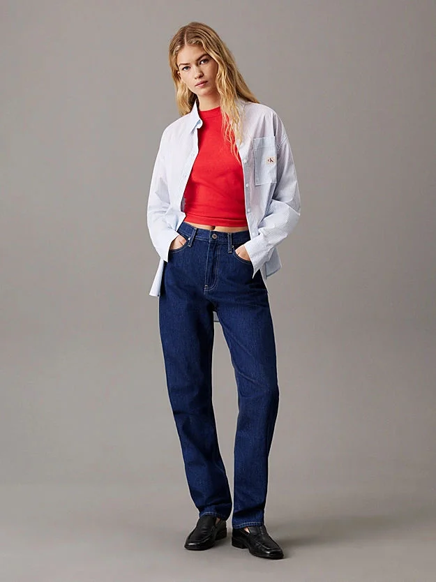 Calvin Klein AUTHENTIC SLIM STRAIGHT Kadın  Jeans J20J225138-1AP