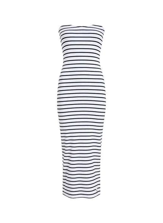 Calvin Klein WOVEN LABEL RIB SLEEVELESS DRESS Kadın  Elbise J20J225263-0K4