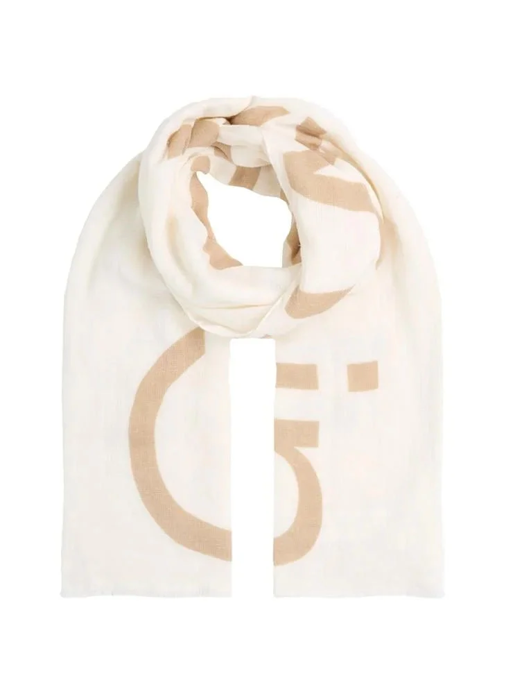 Calvin Klein BOLD LOGO COTTON HEMP SCARF Kadın  Şal K60K612975-YAO