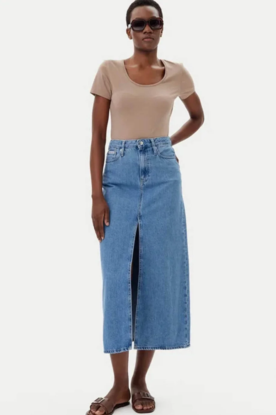Calvin Klein A-LINE MAXI DENIM SKIRT Kadın  Etek J20J225192-1AA