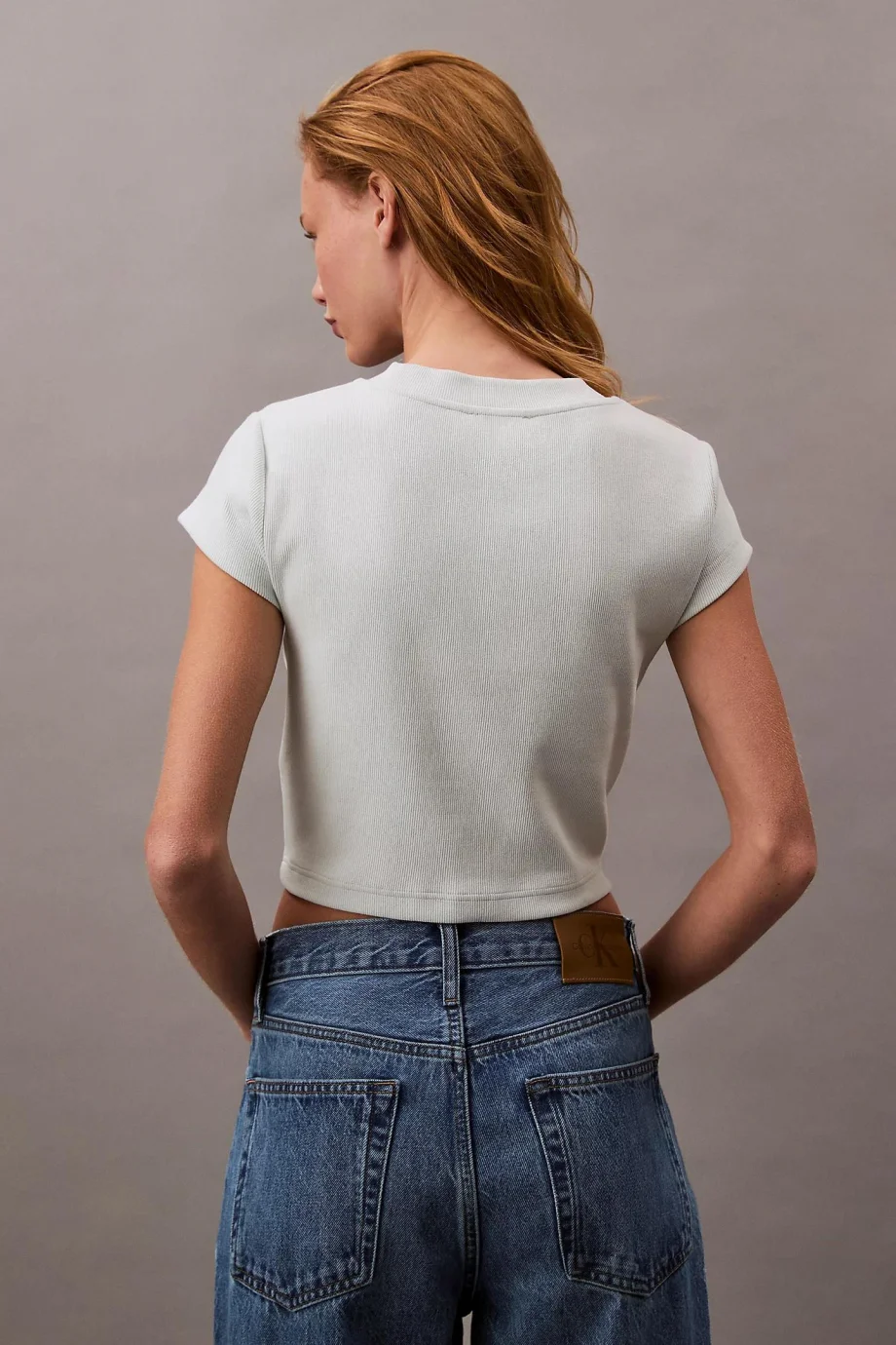 Calvin Klein A- MONOGRAM BABY TEE Kadın  T-shirt LV047AB802-D1T